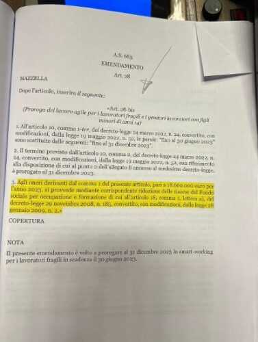 emendamento 28 bis lavoratori fragili