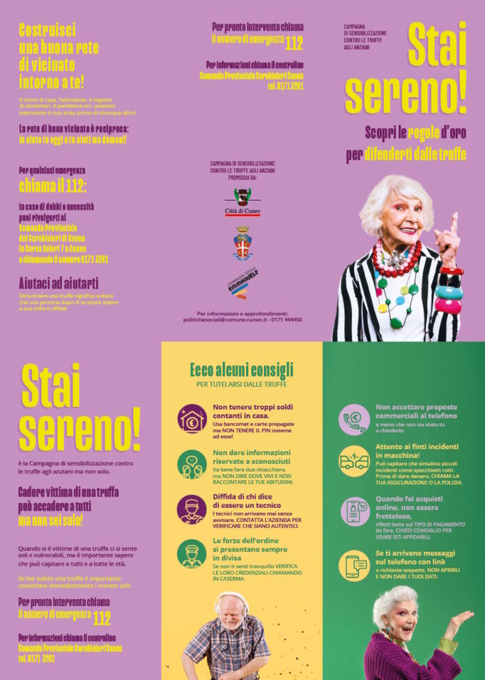 Flyer campagna antitruffa anziani