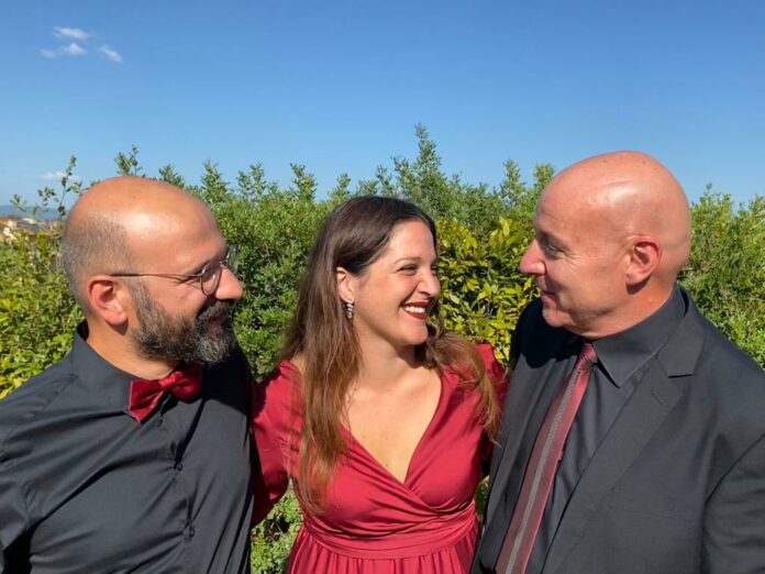 Da sinistra, Simone Faraoni, Vittoria Licostini e Alessandro Licostini