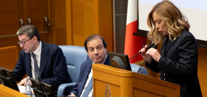 meloni_giorgetti_leo_governo_riforma_fiscale_ansa_2024