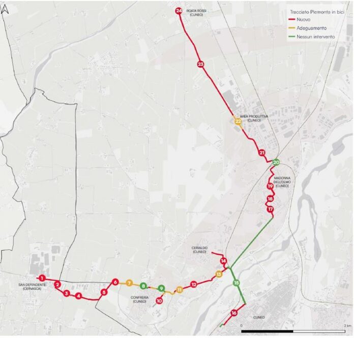 tracciato piemonta in bici