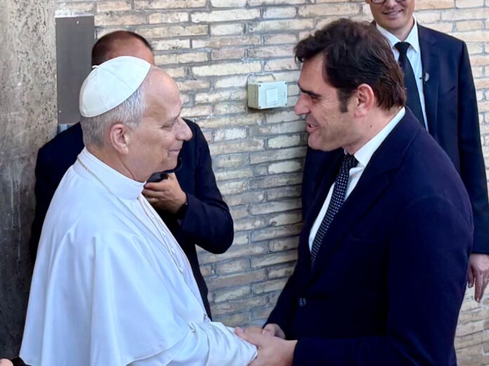 Foto Alessandro Gisotti con Papa Leone XIV