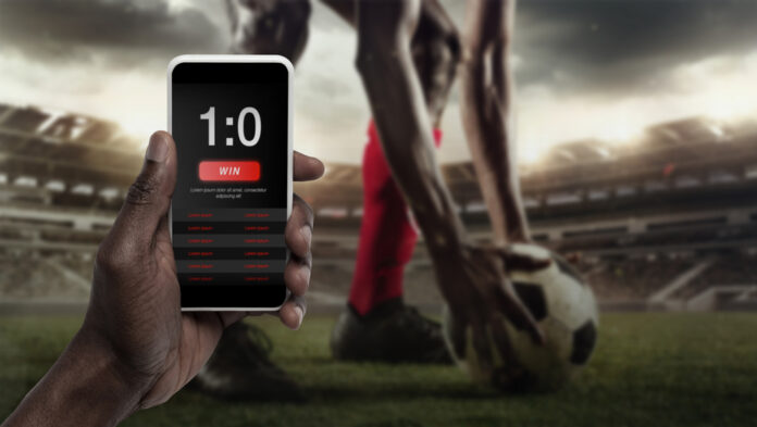Smartphone,Screen,With,Mobile,App,For,Betting,And,Score.,Device