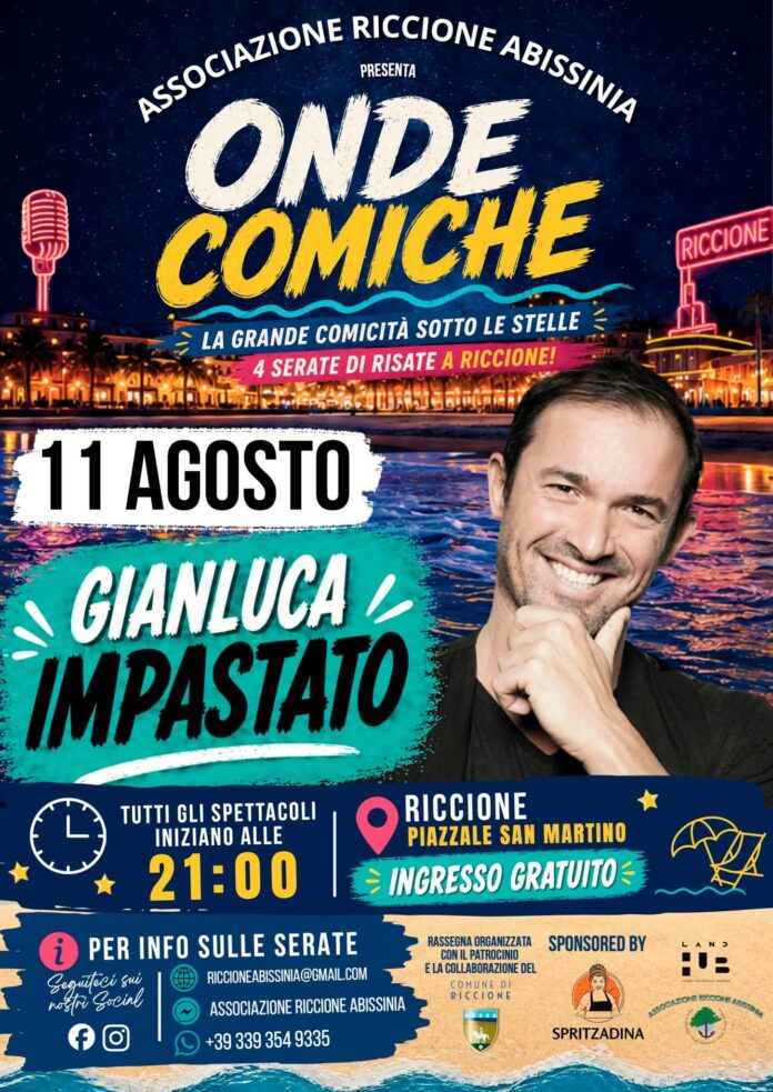 Onde comiche 11 agosto con Gianluca Impastato locandina